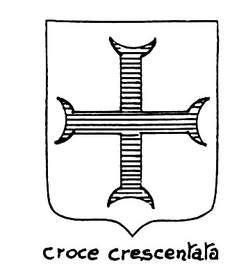 Bild des heraldischen Begriffs: Croce crescentata